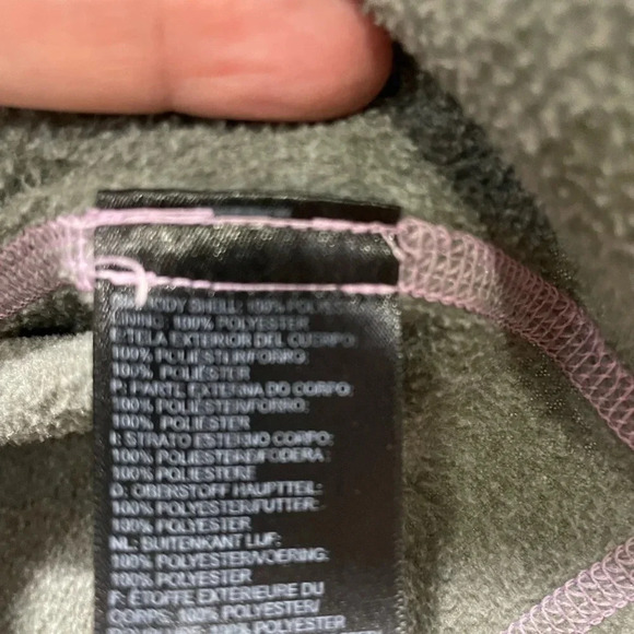 The North Face Girls Large 14-16 Sweatshirt Hoodie Fleece Grey Purple Full Zip - Picture 3 of 5